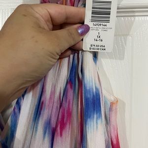 Colorful, flowy summer dress.